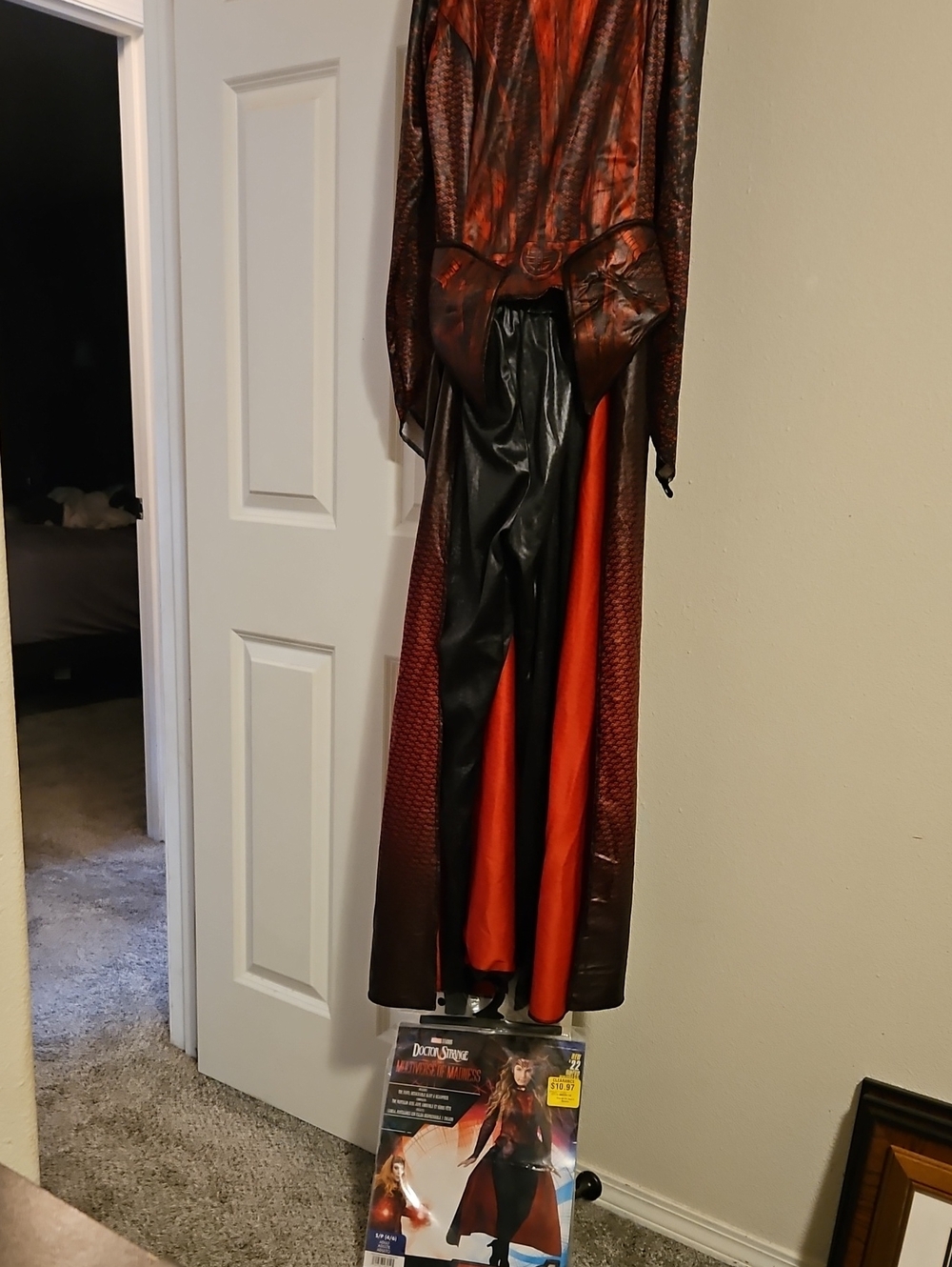 Scarlet WITCH Women’s Red and Black Faux-Leather Wide-Leg Jumpsuit